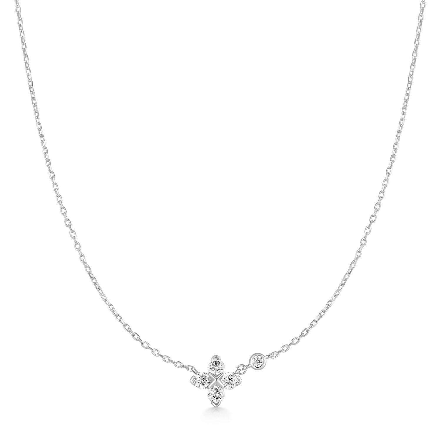  Starlit Drops - Link necklaces - Silver / Rhodium plated - Zirconia - 45cm